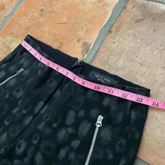 Rag & Bone Simone Leopard Print Black Pant Size 4 MSRP$325 Rag and Bone - Picture 8 of 12